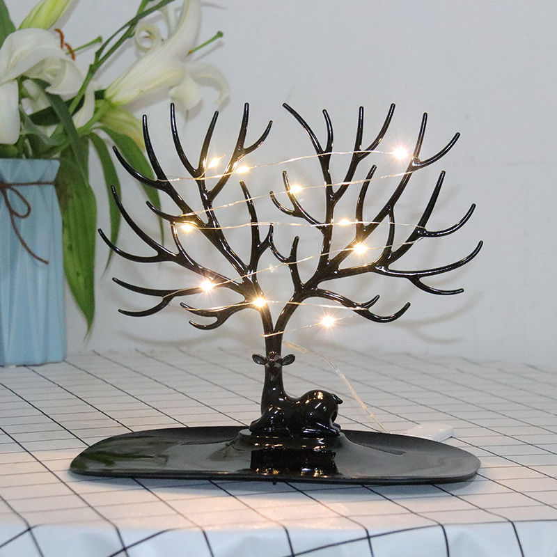 Deer Earrings Necklace Ring Pendant Bracelet Jewelry Cases & Display Stand Tray Tree Storage Jewelry