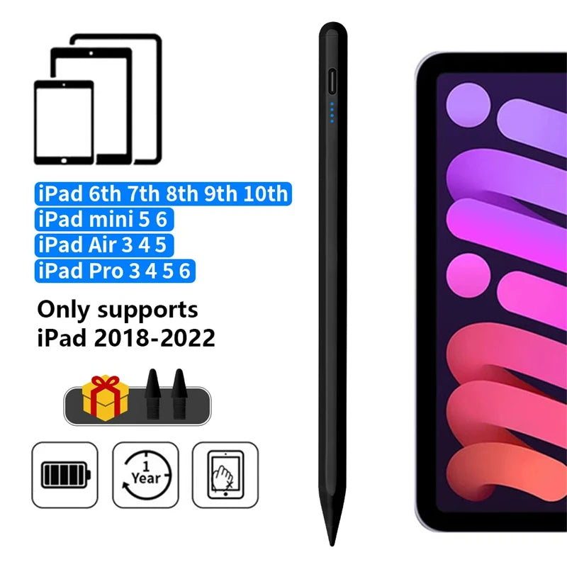 M&B LuxTouch Palm Rejection Stylus Pen for iPad (2018–2022) – Compatible with Apple Pencil 1 & 2, iPad Pro/Air/Mini