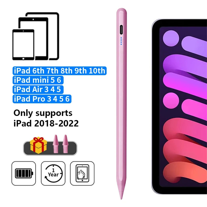 M&B LuxTouch Palm Rejection Stylus Pen for iPad (2018–2022) – Compatible with Apple Pencil 1 & 2, iPad Pro/Air/Mini