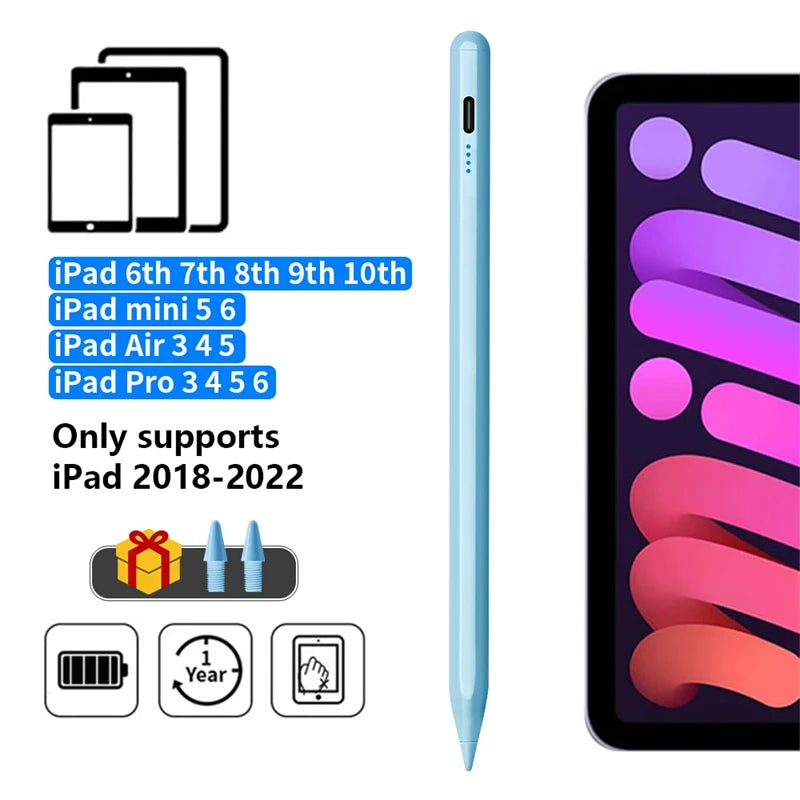 M&B LuxTouch Palm Rejection Stylus Pen for iPad (2018–2022) – Compatible with Apple Pencil 1 & 2, iPad Pro/Air/Mini